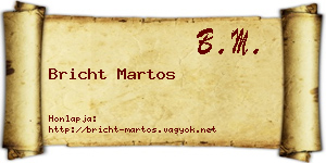 Bricht Martos névjegykártya